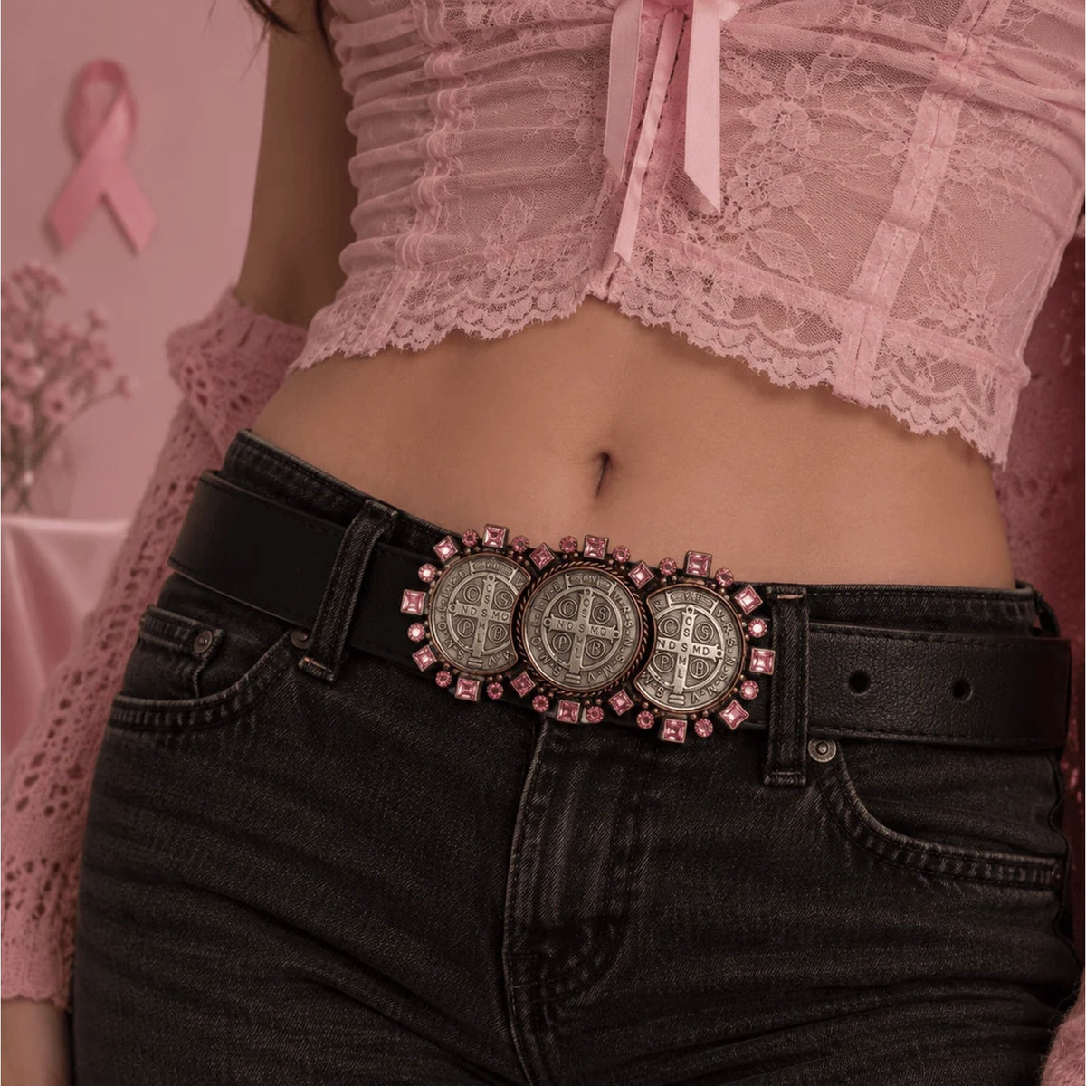 VIRGINS SAINTS & ANGELS VSA Buckle Triple San Benito in Pink