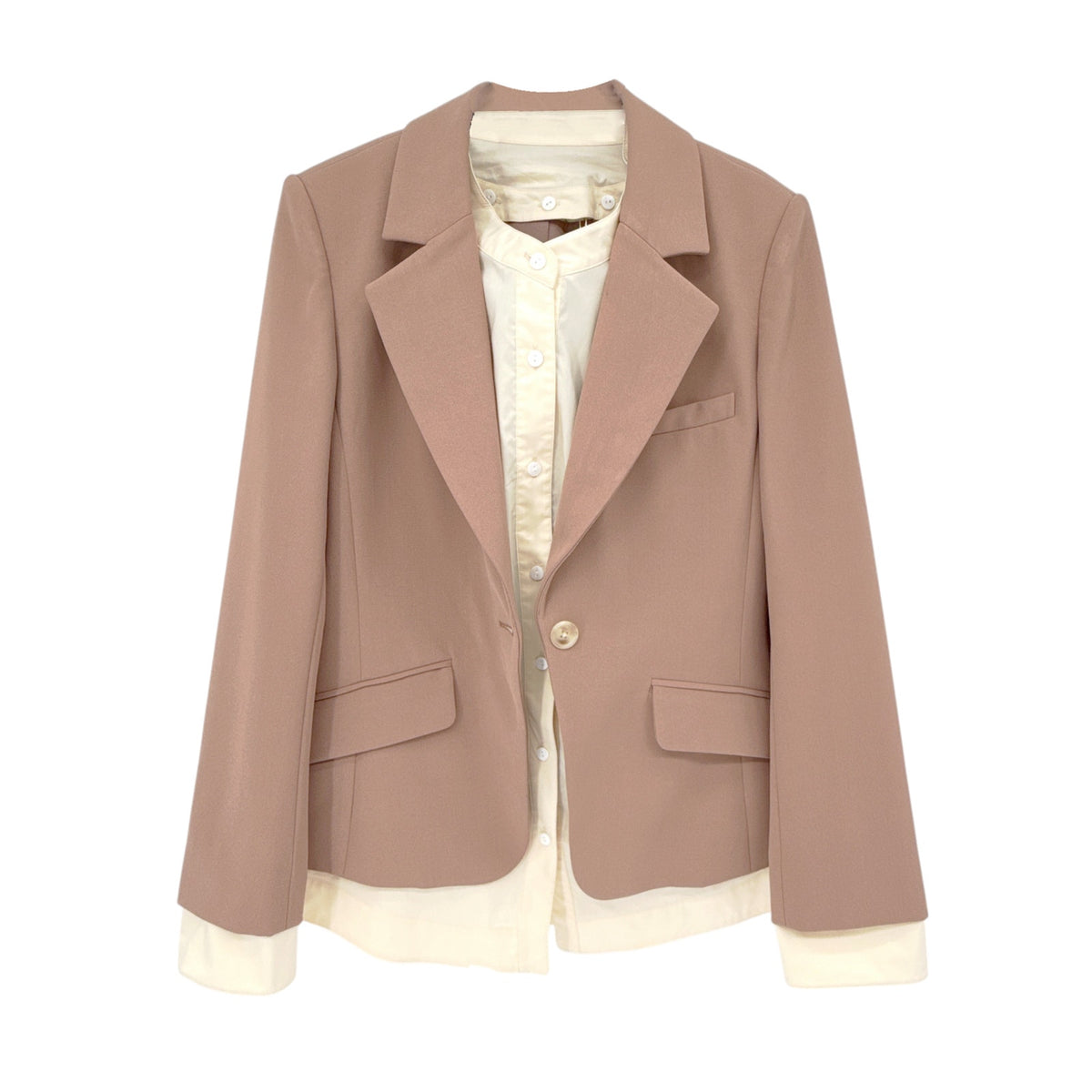 JONATHAN SIMKHAI Jubilee Transitional Blazer in Teak & Parchment 6|M