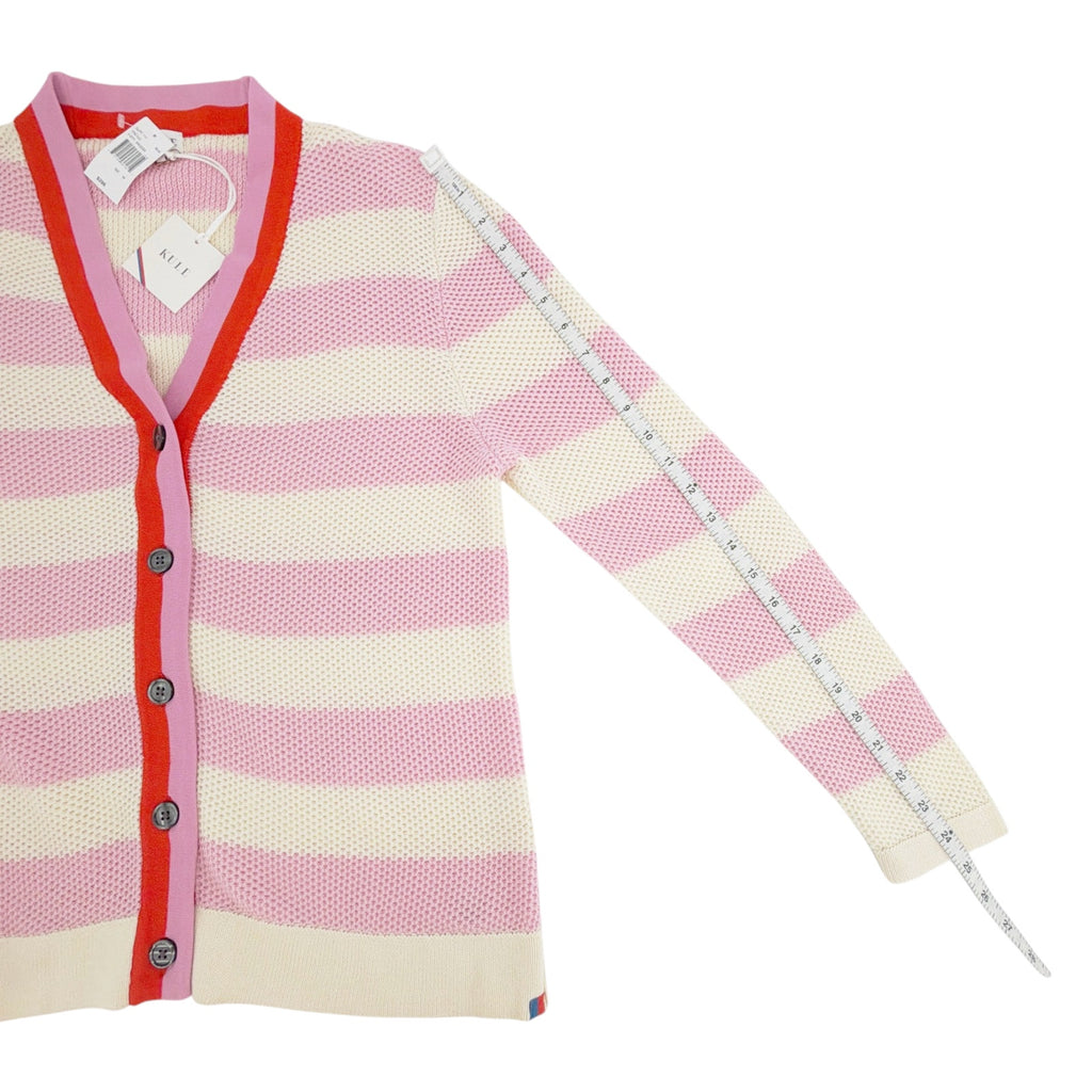 KULE The Raven Cardigan in Cream & Pink M