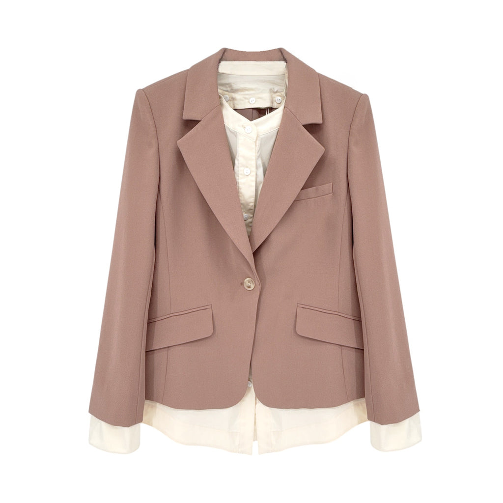 JONATHAN SIMKHAI Jubilee Transitional Blazer in Teak & Parchment 6|M
