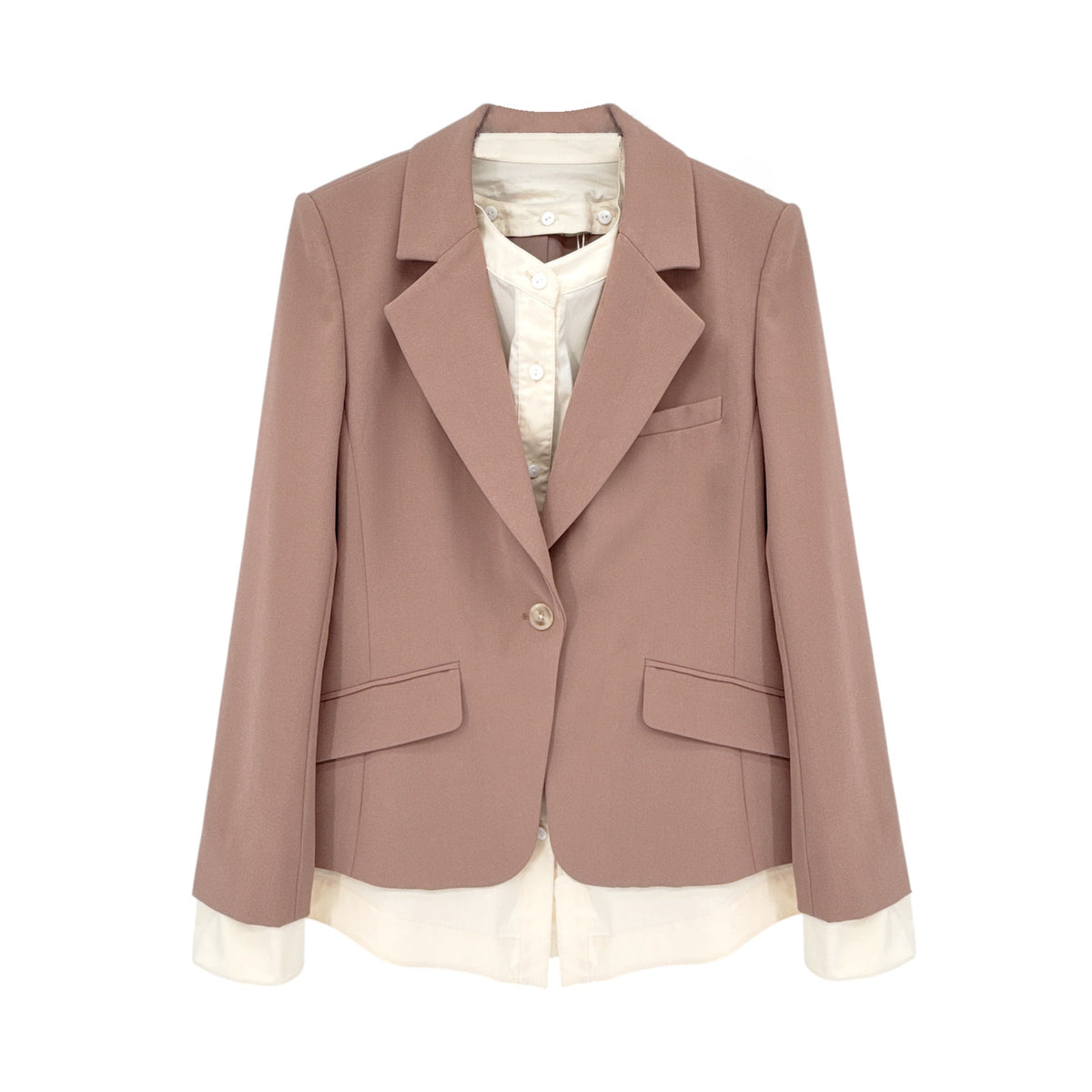 JONATHAN SIMKHAI Jubilee Transitional Blazer in Teak & Parchment 6|M