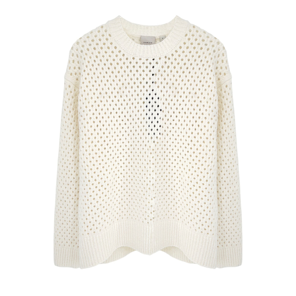 VARLEY Grady Bouclé Knit Sweater in Coconut Milk XS