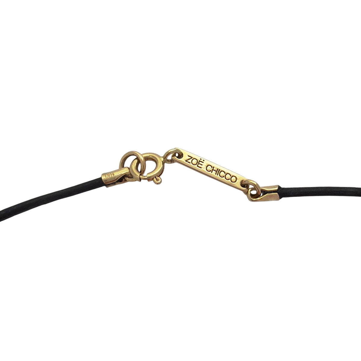 ZOE CHICCO 14k Gold Leather Cord Necklace in Black