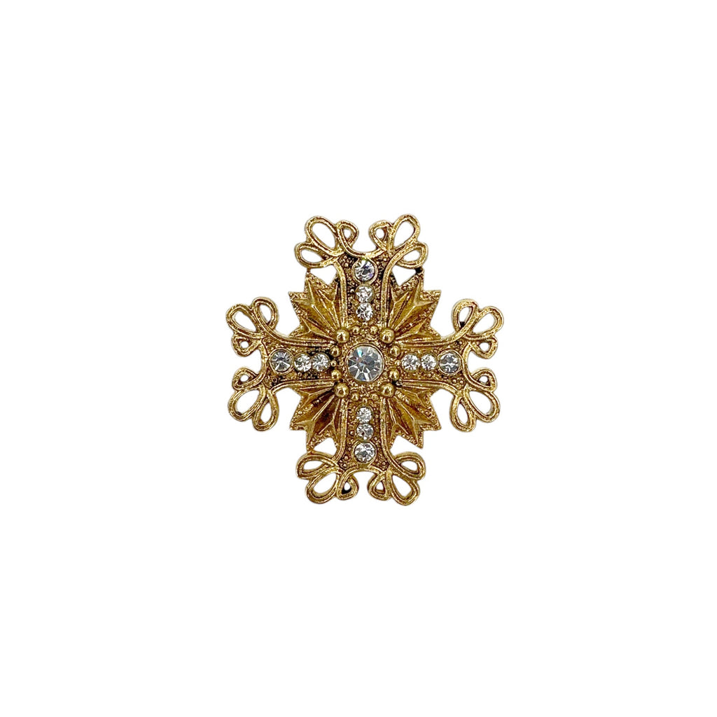 VSA Electra Cross Ring in Gold Size 6