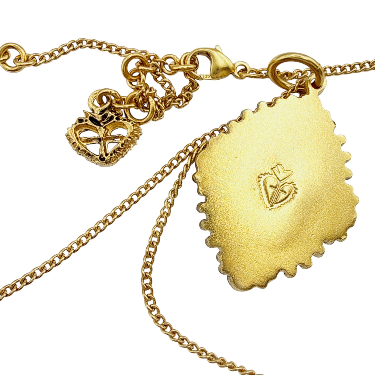 VSA Petite Oval Cloister Lady of Fatima Charm Necklace in Gold