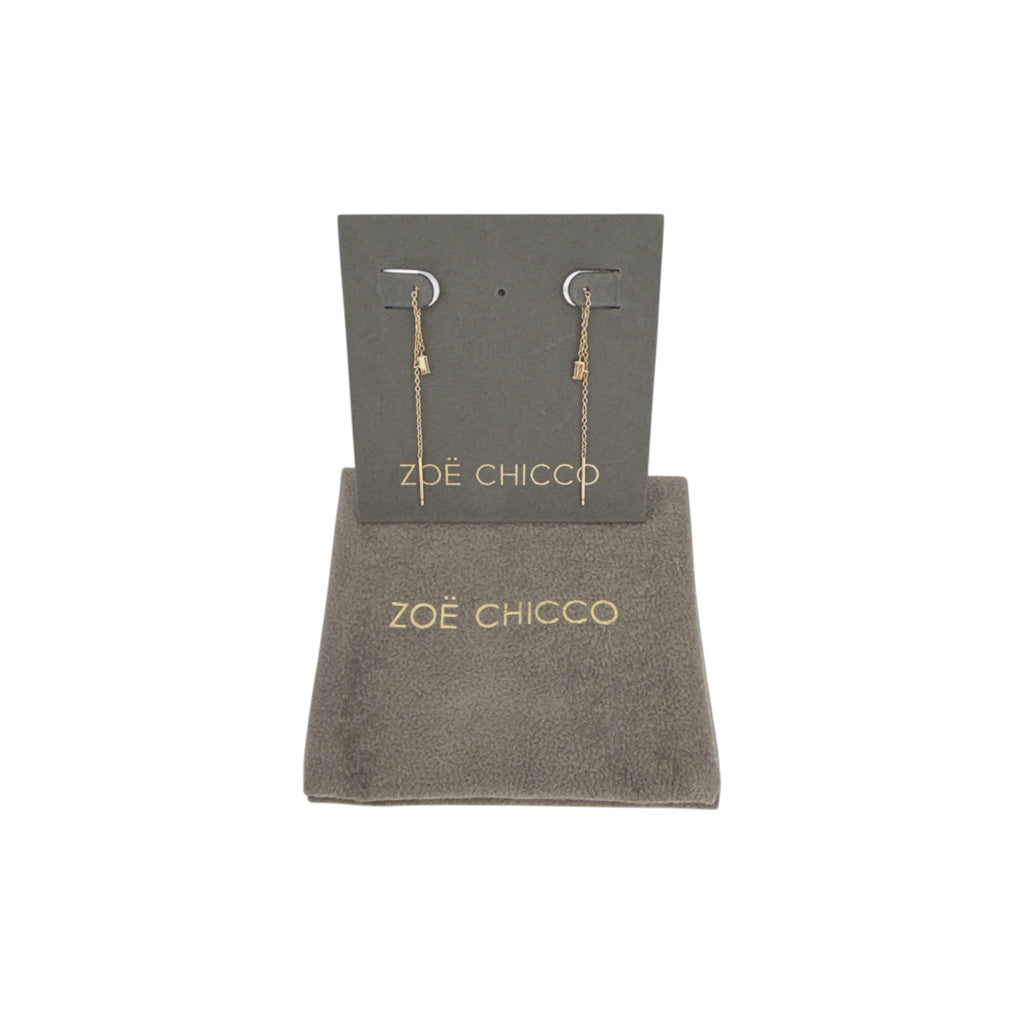 ZOE CHICCO 14k Gold Baguette Diamond Loop Threader Earrings