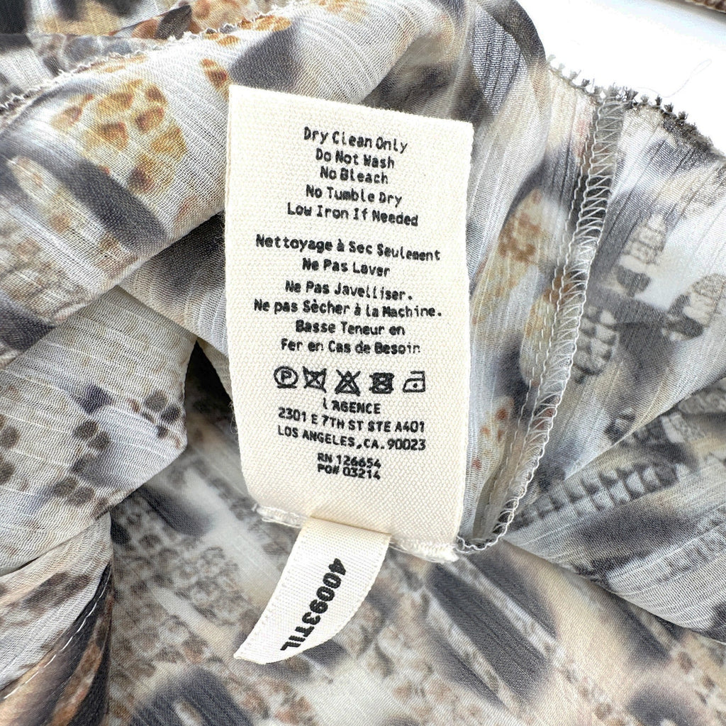 L'AGENCE Nadine Printed Ruffle Blouse In Sundari Lynx S