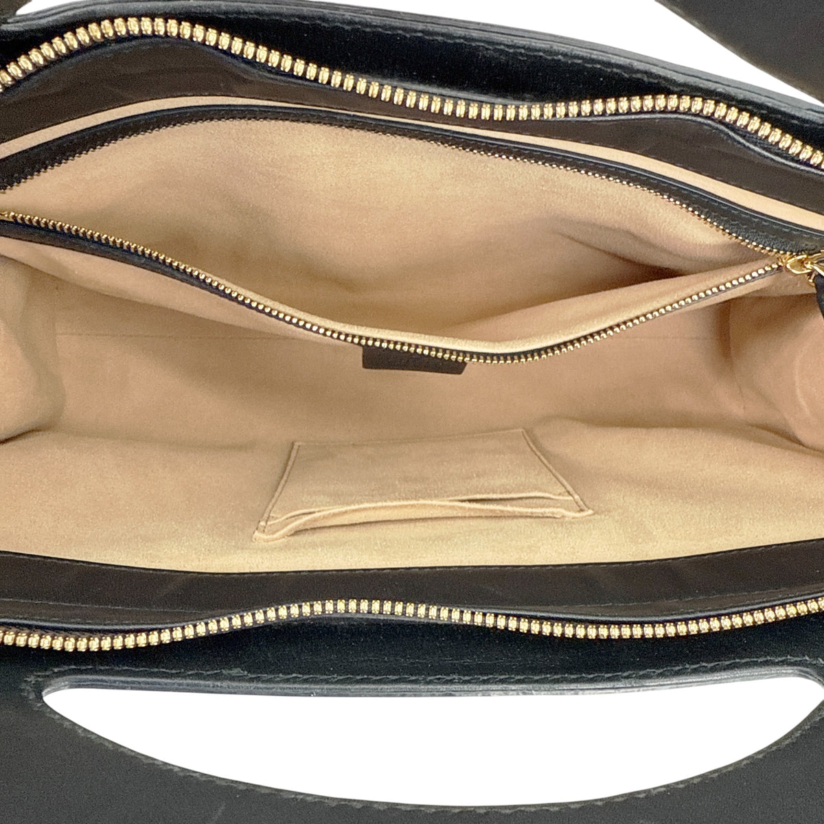 GUCCI Ophidia Cut Out Handle Bag Suede Medium in Navy