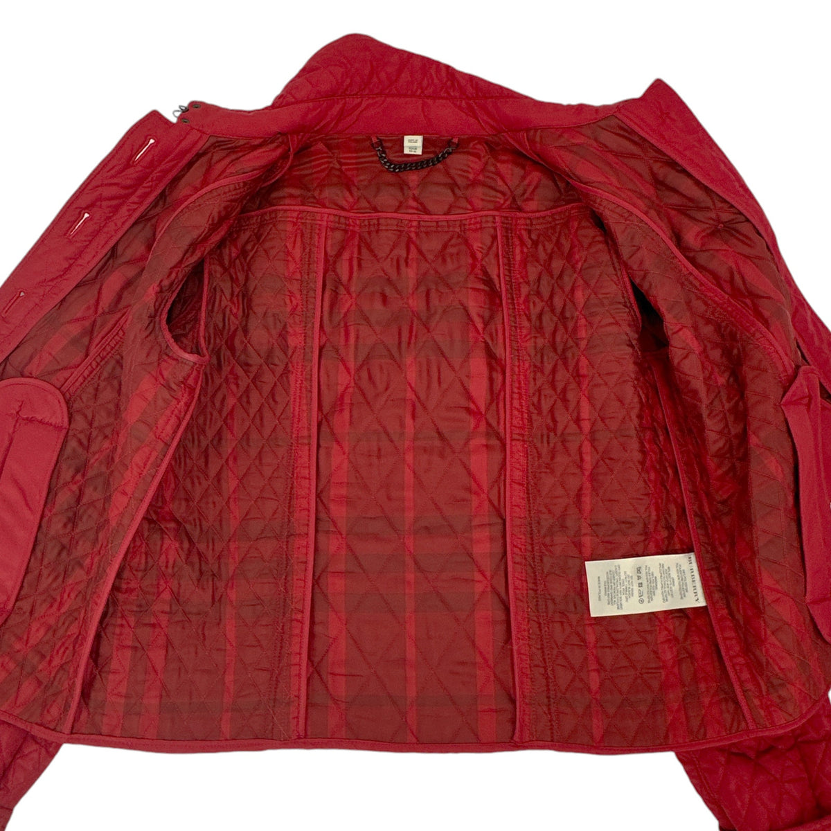 BURBERRY London Cropped Diamond Quilted Jacket in Red US10 | M