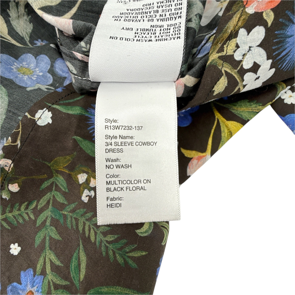 R13 x LIBERTY of LONDON Cowboy Dress in Black Floral S