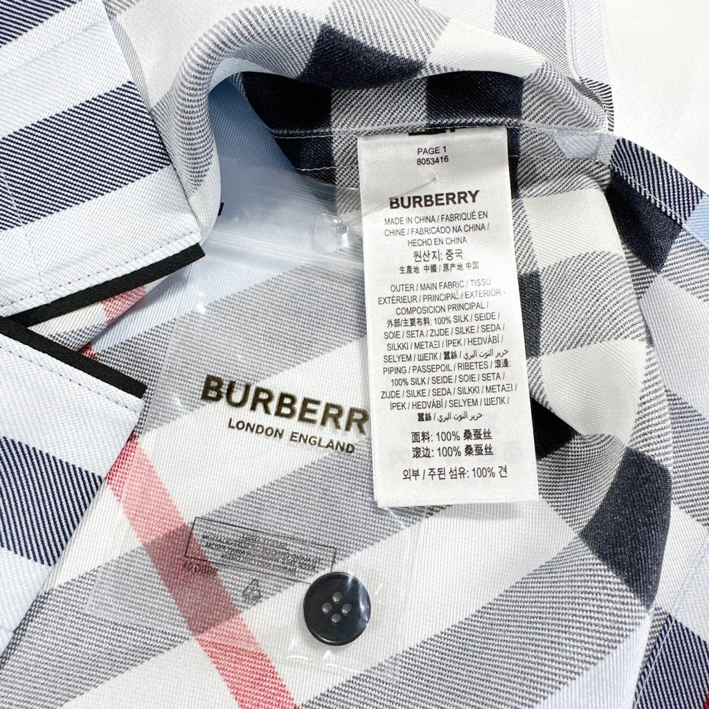 BURBERRY Tierney Bowling Shirt Pale Blue XS