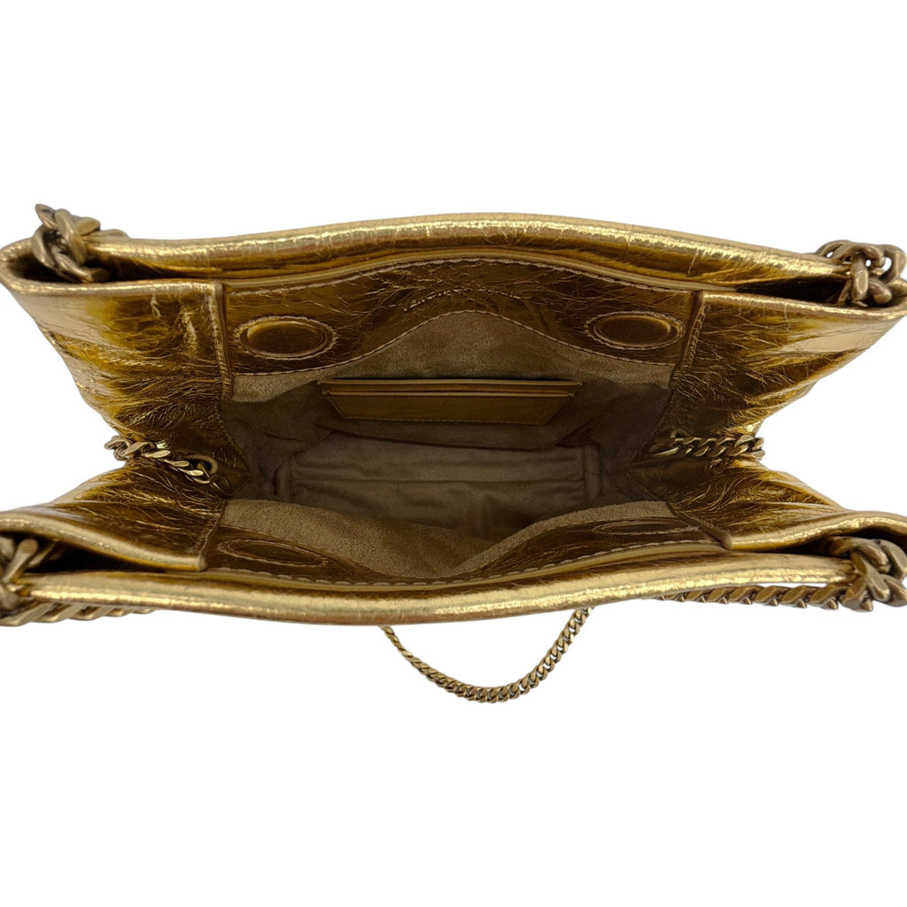 VERONICA BEARD Small Slouch Leather Shoulder Bag in Gold