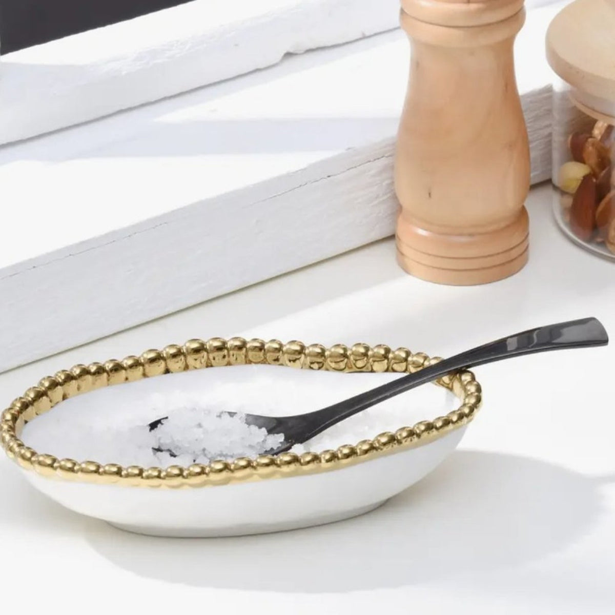 PAMPA BAY Golden Salerno Long Condiment Bowl Set of 2
