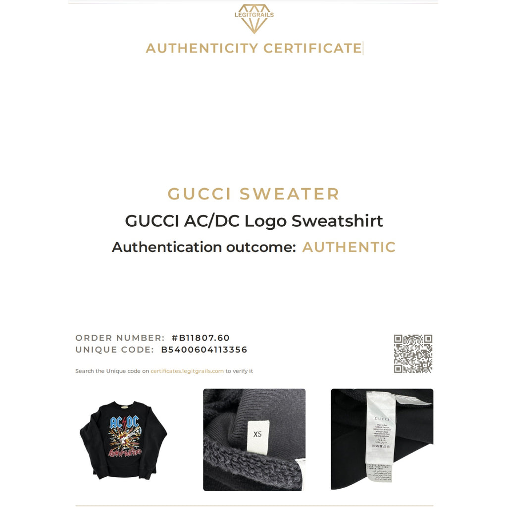 GUCCI AC/DC Logo Sweatshirt XS