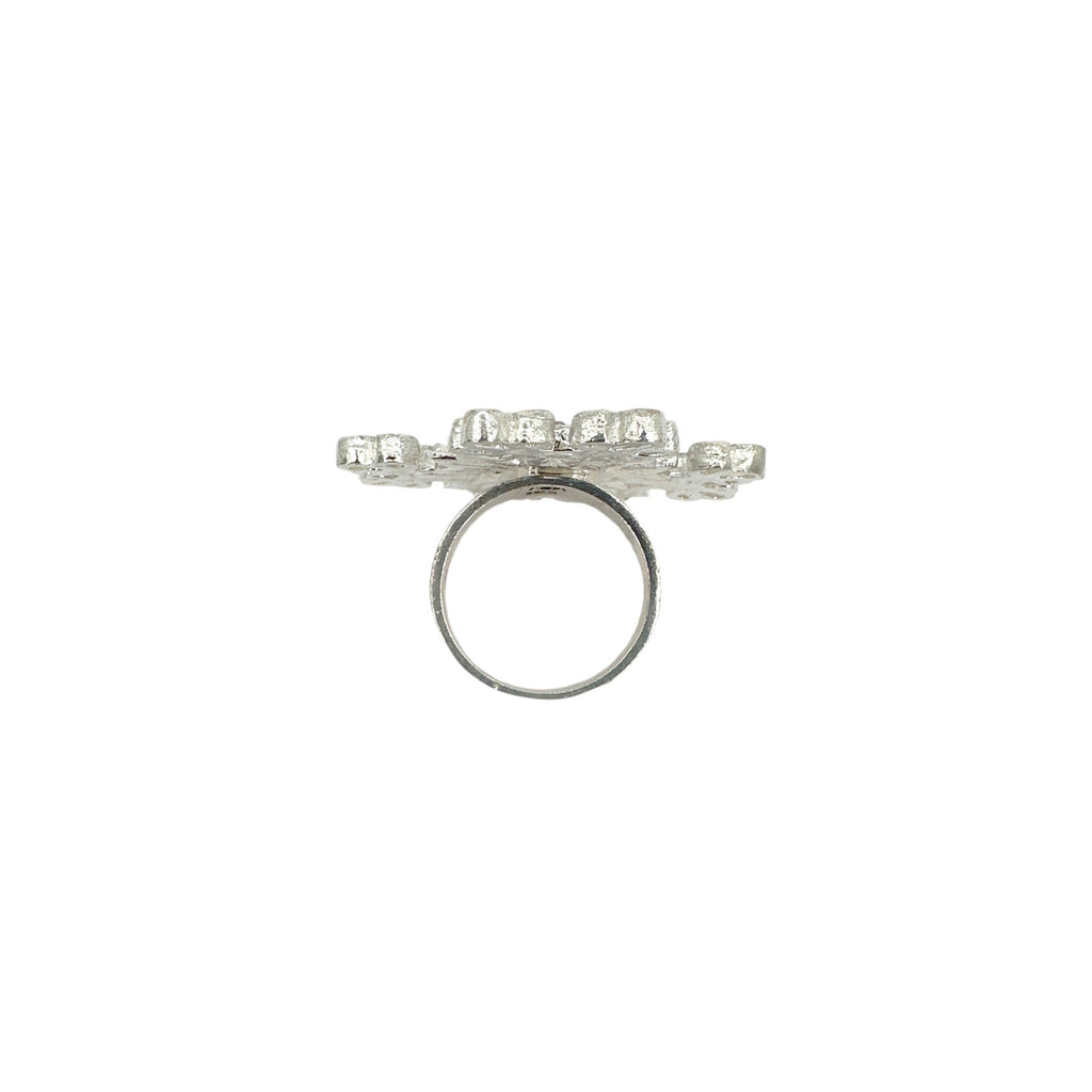 VSA Electra Cross Ring in Silver Size 6