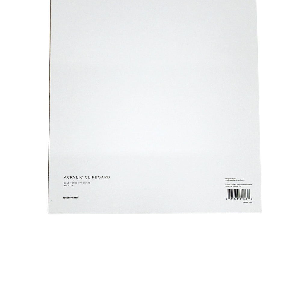 RUSSELL+HAZEL Acrylic + Gold Clear Clipboard