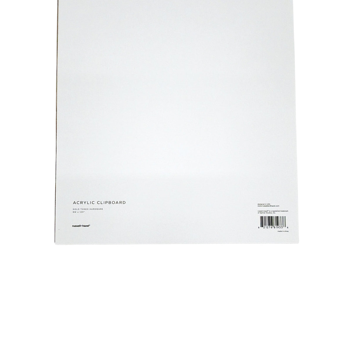 RUSSELL+HAZEL Acrylic + Gold Clear Clipboard