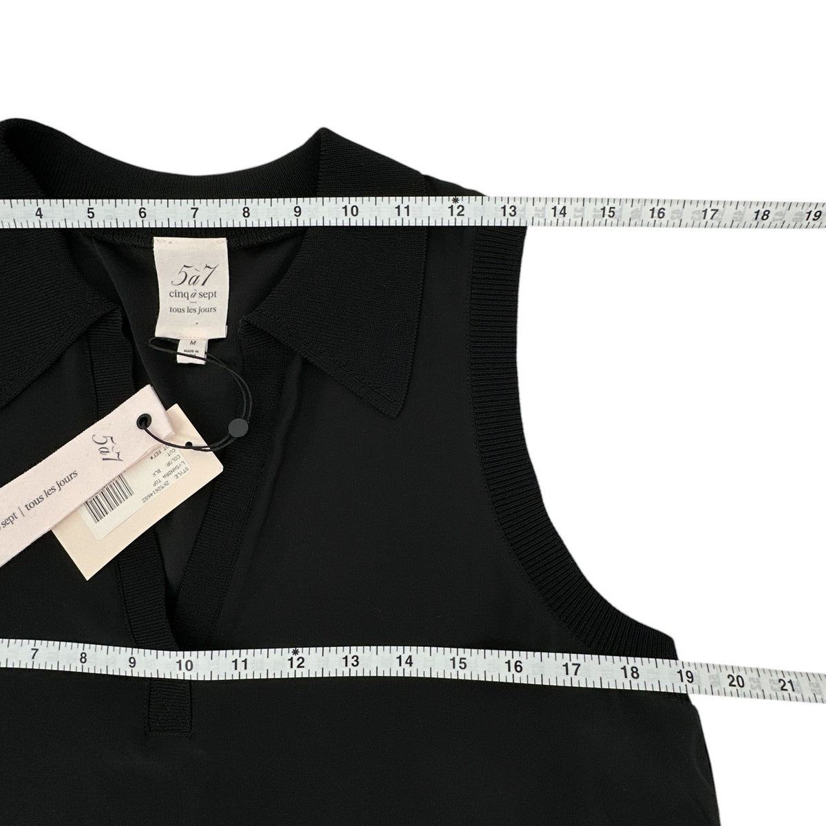 CINQ A SEPT Lysandra Silk Top in Black M