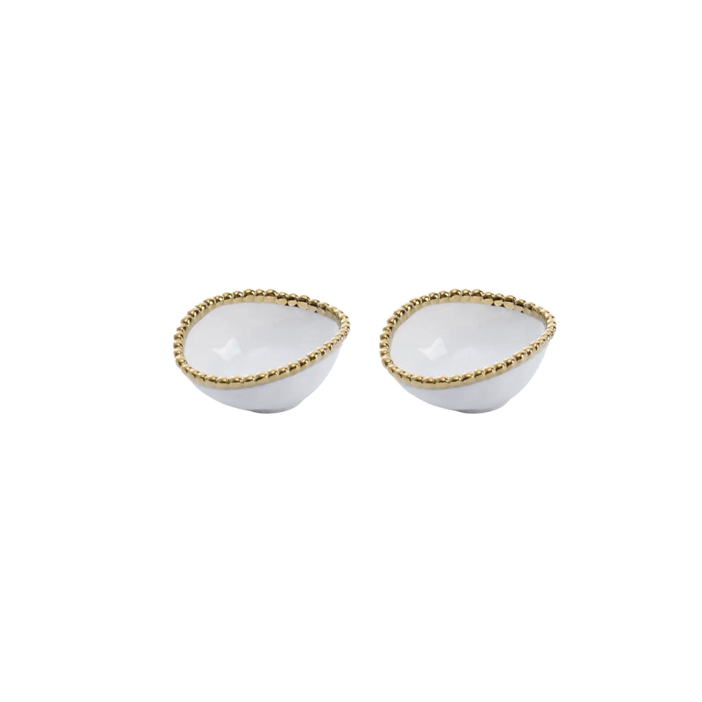 PAMPA BAY Golden Salerno Oval Condiment Bowl Set of 2