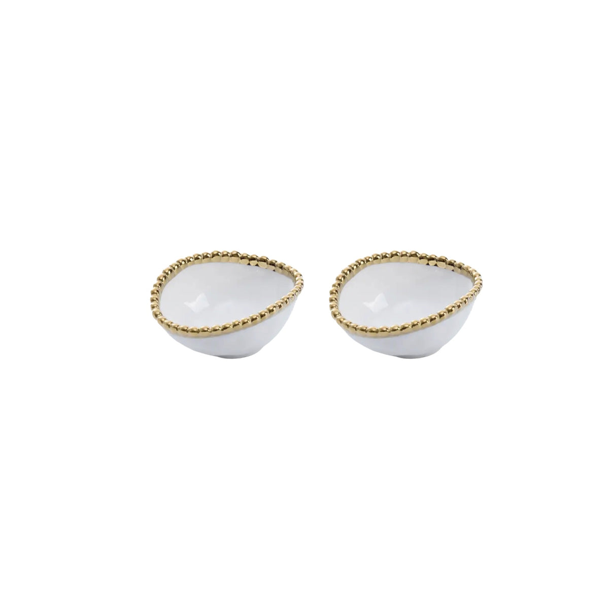 PAMPA BAY Golden Salerno Oval Condiment Bowl Set of 2