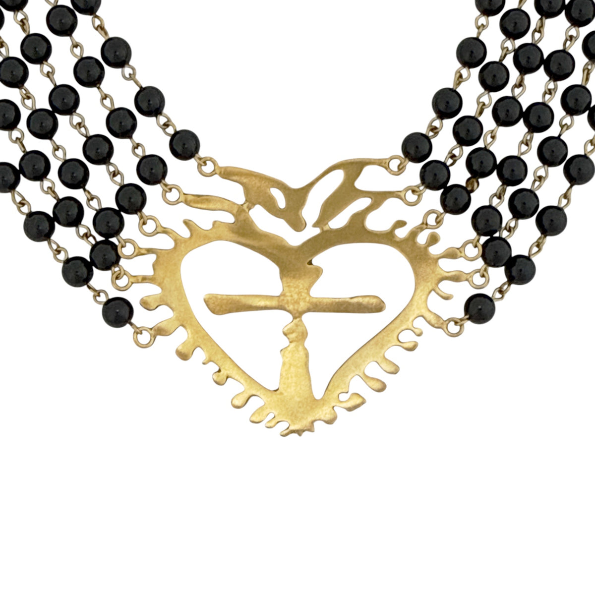 VIRGINS SAINTS & ANGELS VSA La Queen Collar Mystic Black in Gold