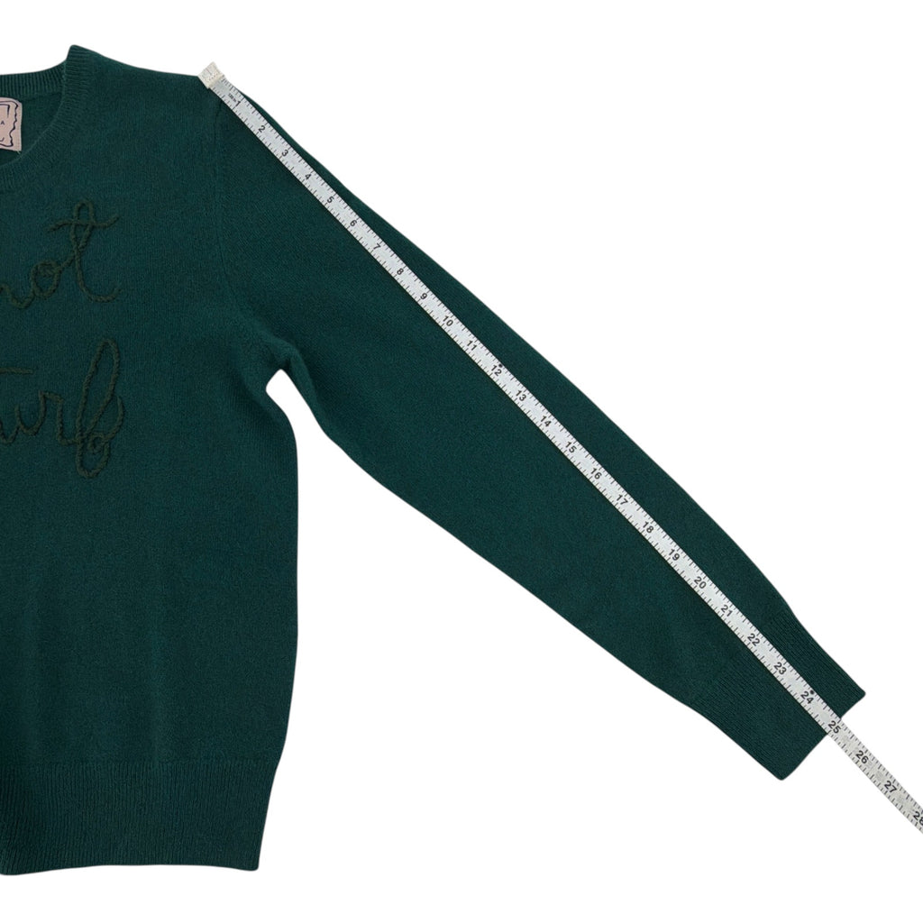 LINGUA FRANCA Do Not Disturb Cashmere Crewneck Sweater in Hunter M