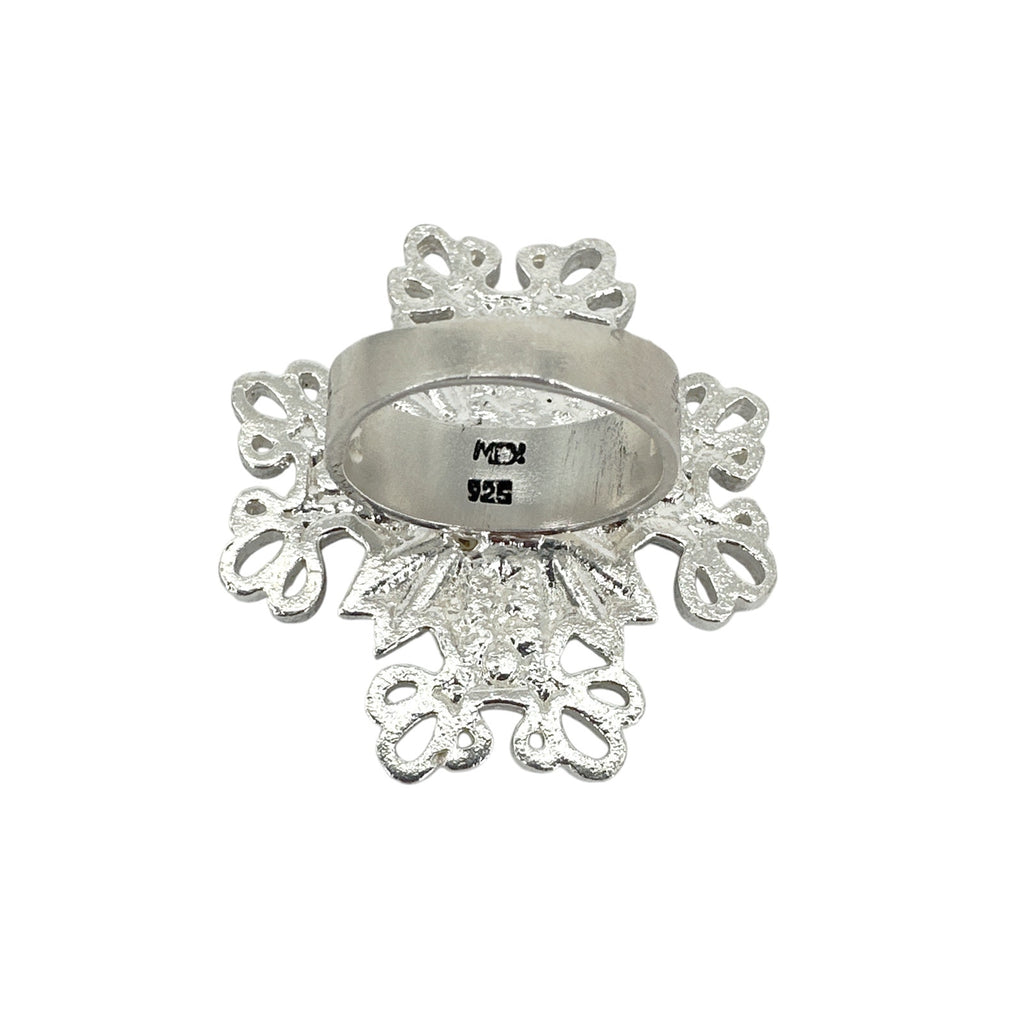 VSA Electra Cross Ring in Silver Size 6