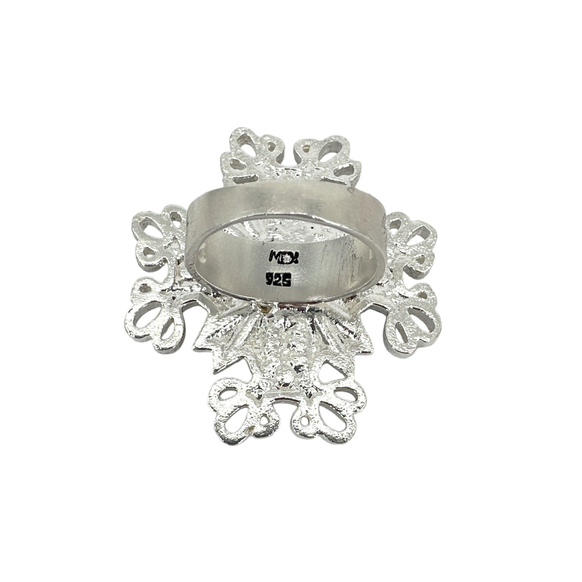 VSA Electra Cross Ring in Silver Size 6