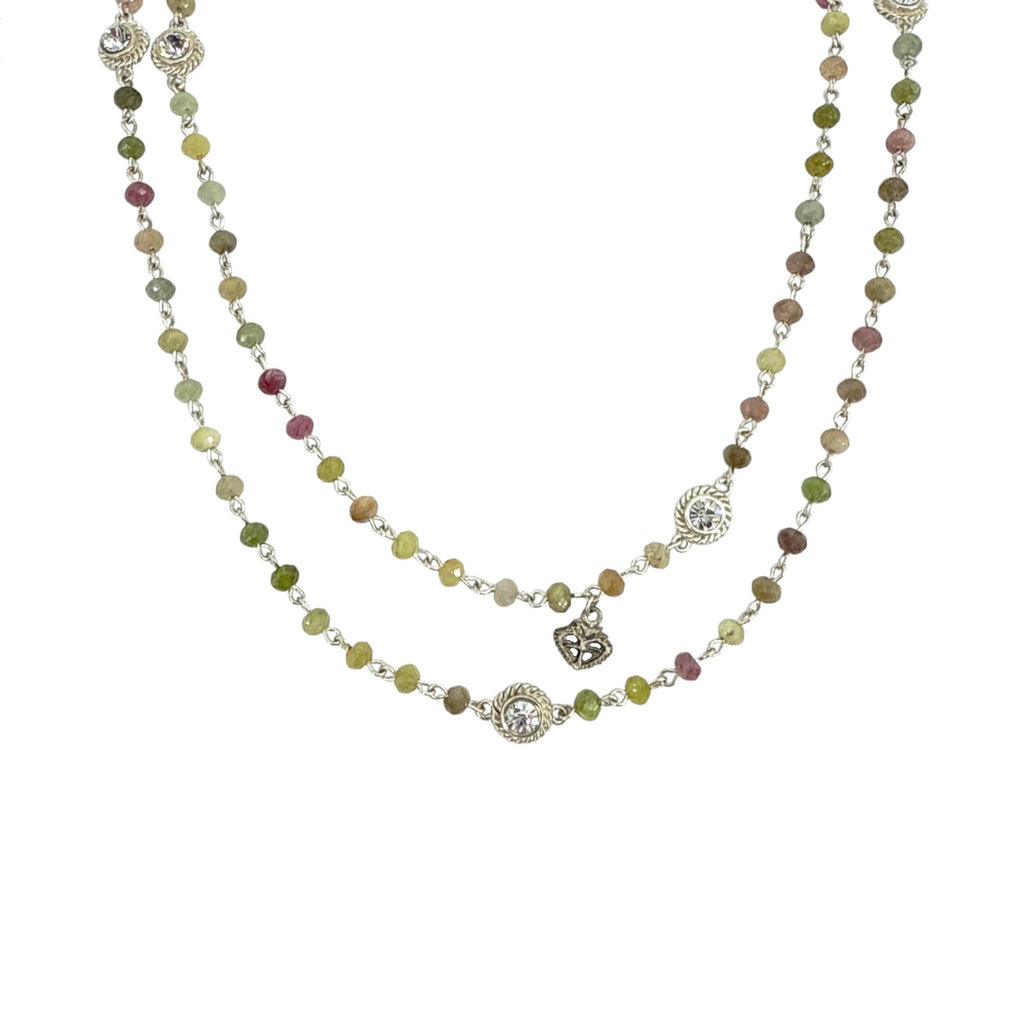 VSA Wrap Precious Sapphire Beads in Silver