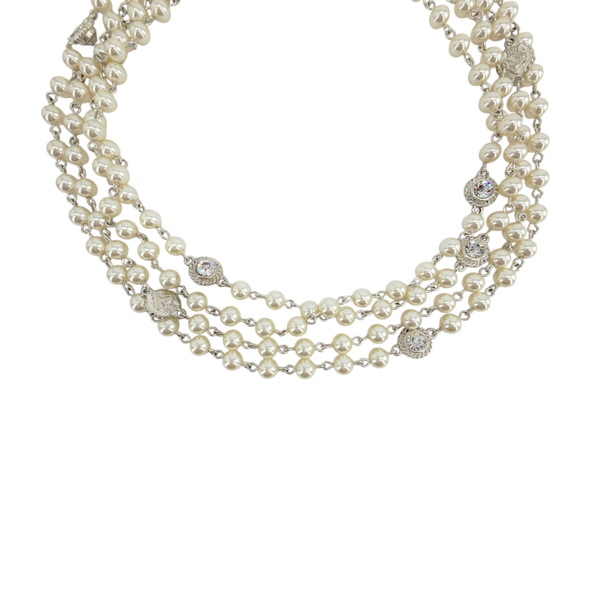 VSA Magdalena Necklace 6mm Cream Pearl in Silver