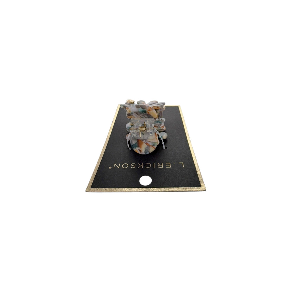 FRANCE LUXE L. ERICKSON Lane Claw Clip Blue & Tan