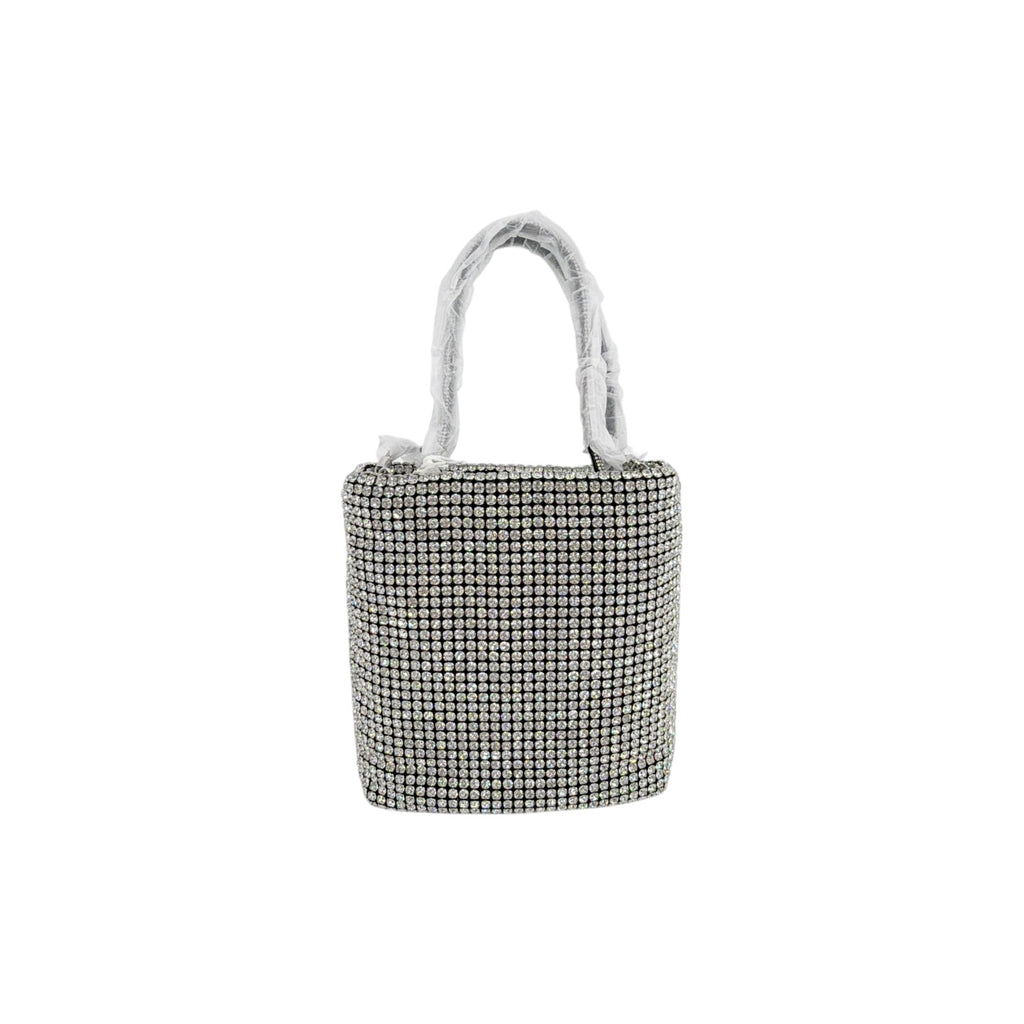 TORY BURCH Night Owl Crystal Embellished Mini Tote in Silver