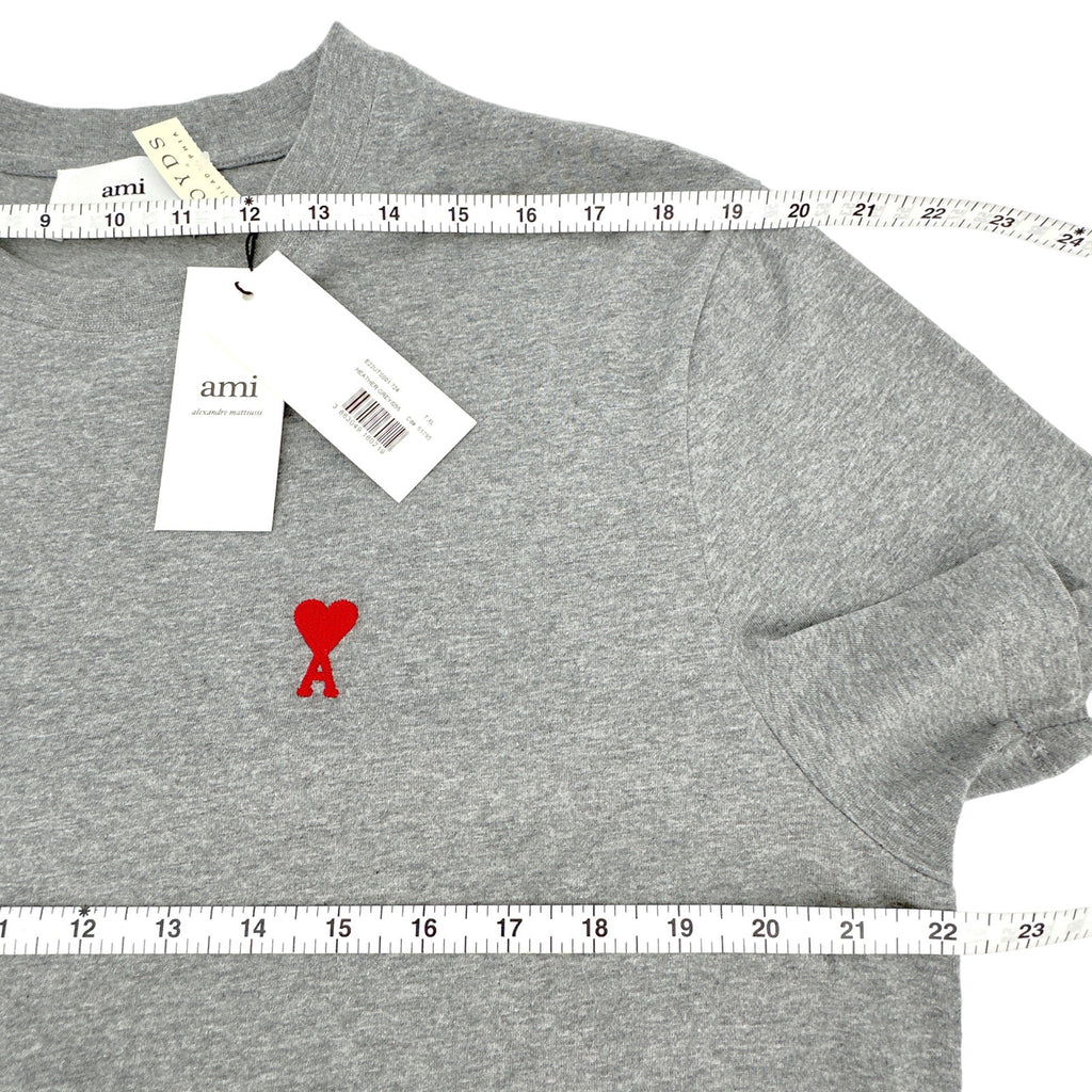 AMI PARIS Ami de Coeur T-shirt in Heather Grey XL