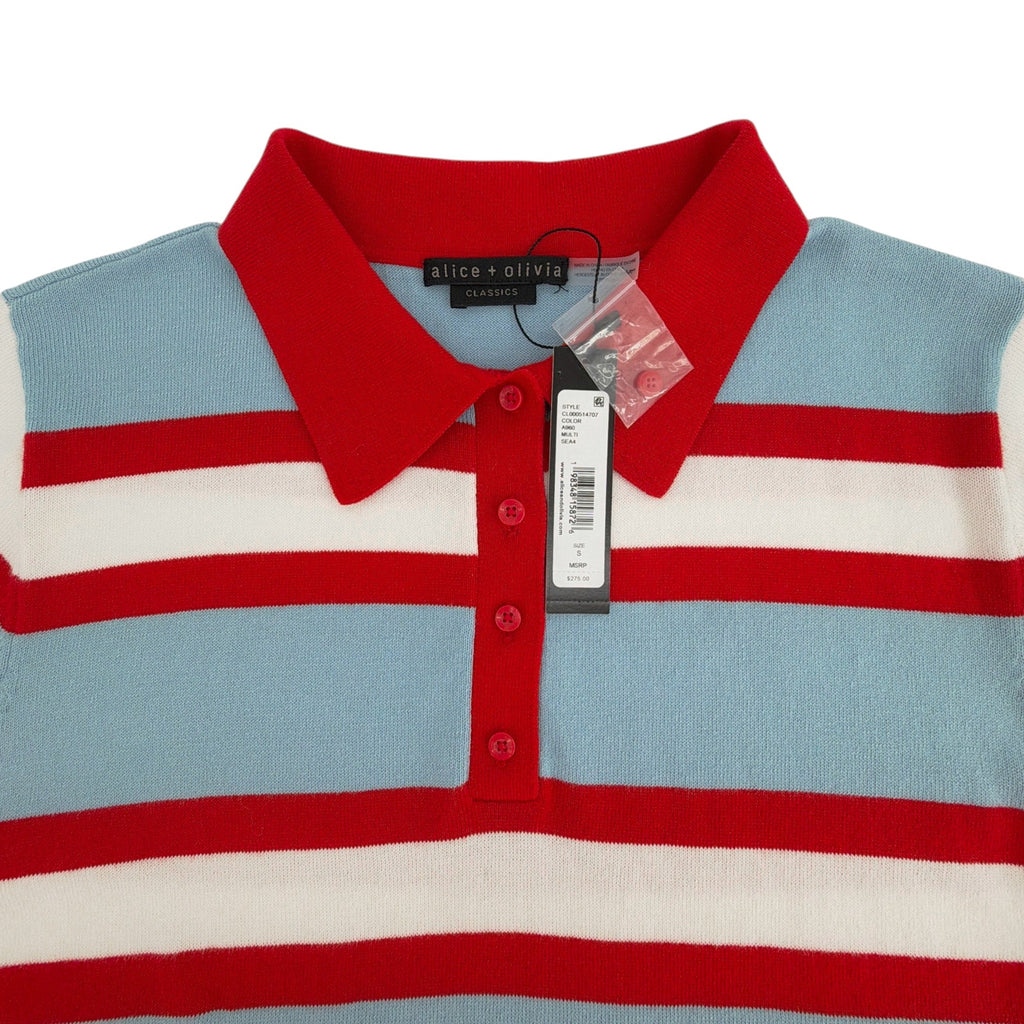 ALICE+OLIVIA Tillie Striped Polo S