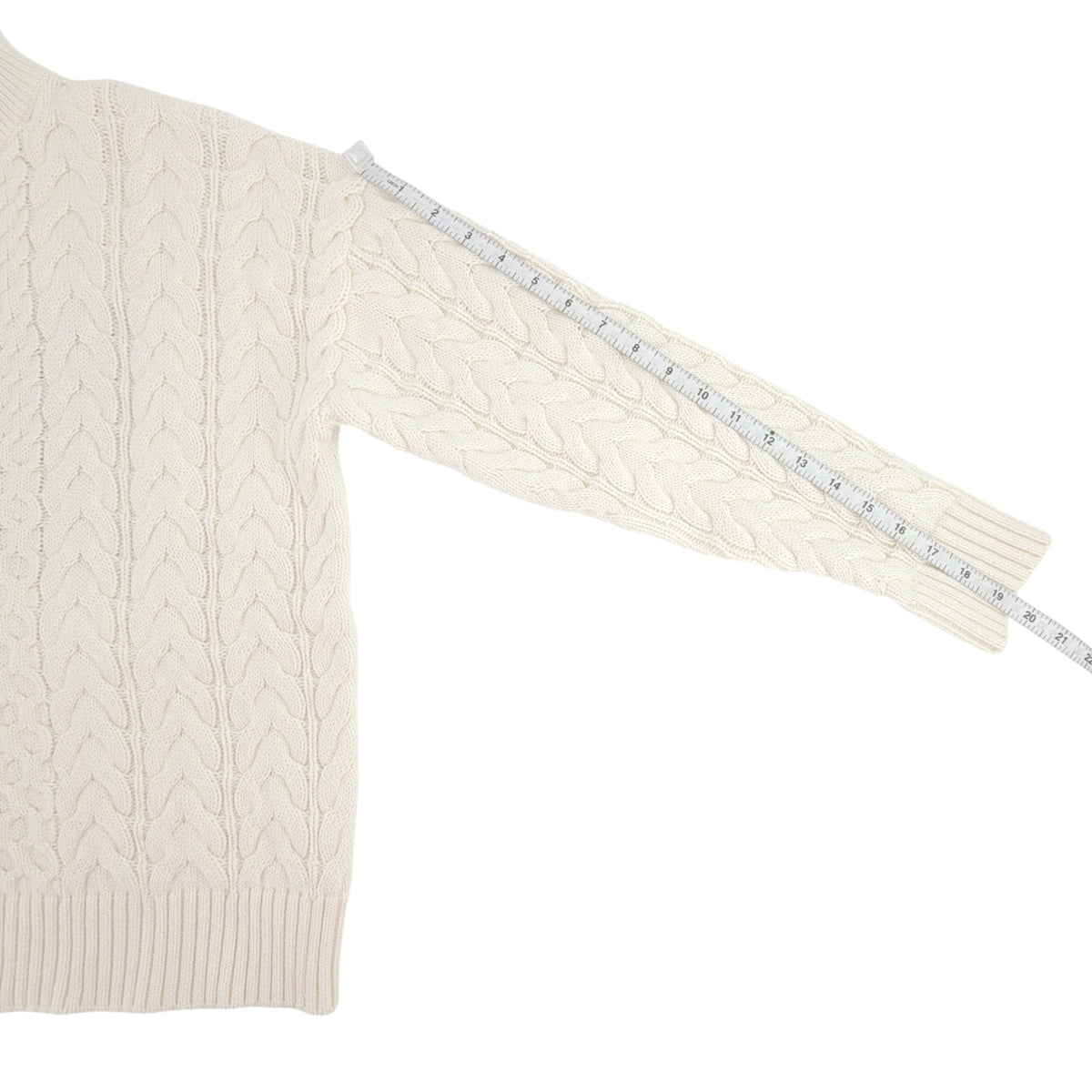 PINK PINEAPPLE Flag 1/2 Zip Cable Sweater Ivory S