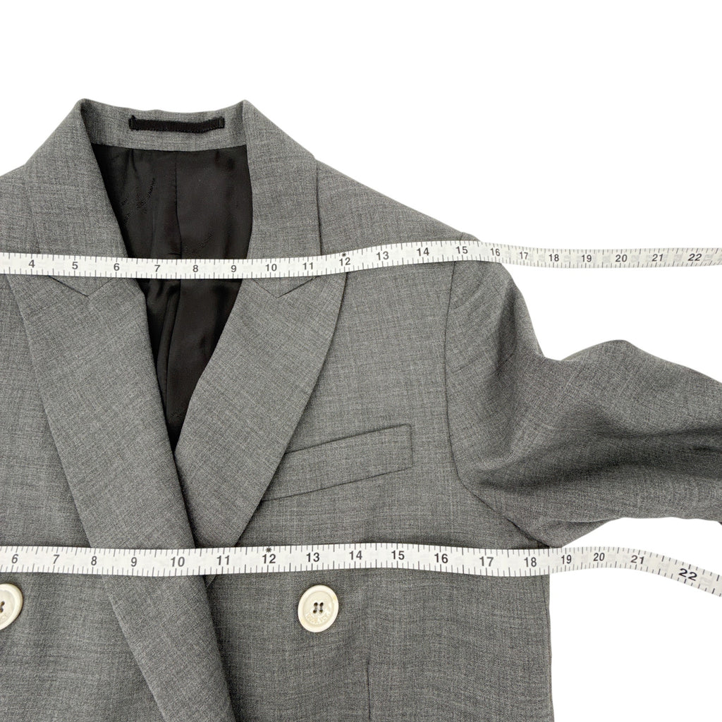 GOLDEN GOOSE Misam Double Breasted Blazer Jacket in Grey XS