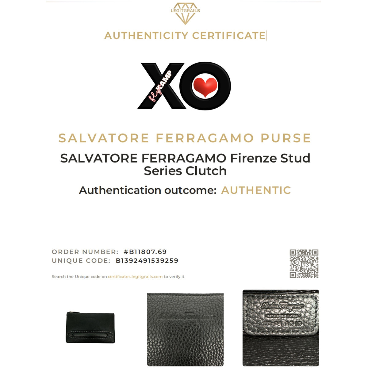 SALVATORE FERRAGAMO Firenze Stud Series Clutch