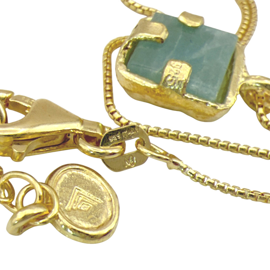 SILPADA Mediterra Natural Aquamarine Necklace in 14K Gold-Plated Sterling Silver