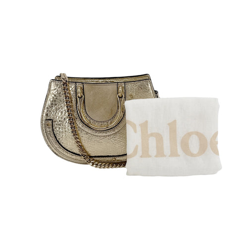 CHLOE Pixie Mini Convertible Belt Bag Metallic Gold