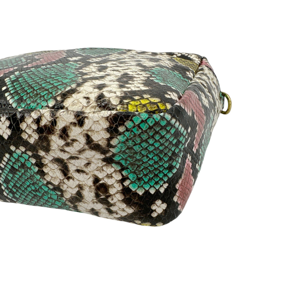 CLARE V. Marisol Bag Pastel Painted Snake with Chain Crossbody Strap