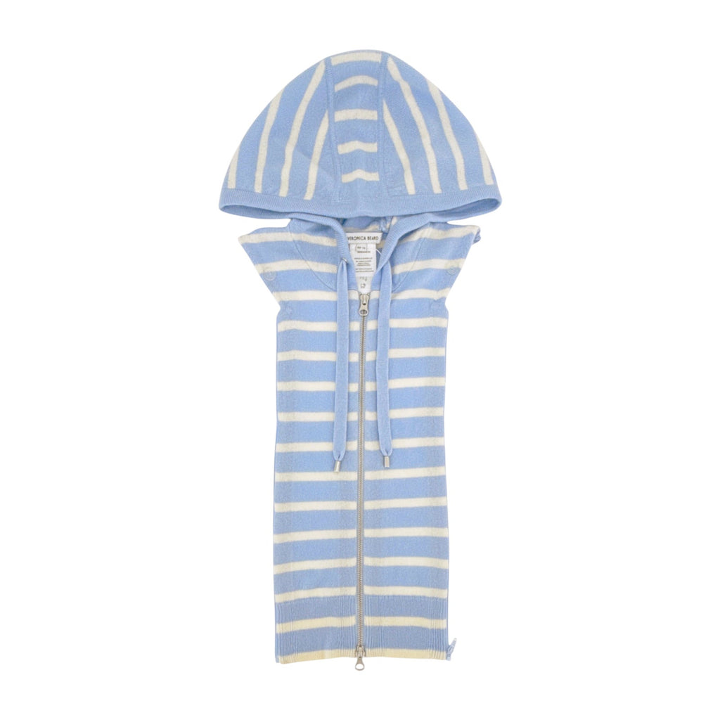 VERONICA BEARD Cashmere Hoodie Dickey in Bluebell & Ivory