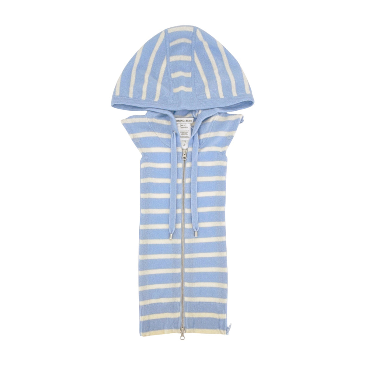 VERONICA BEARD Cashmere Hoodie Dickey in Bluebell & Ivory