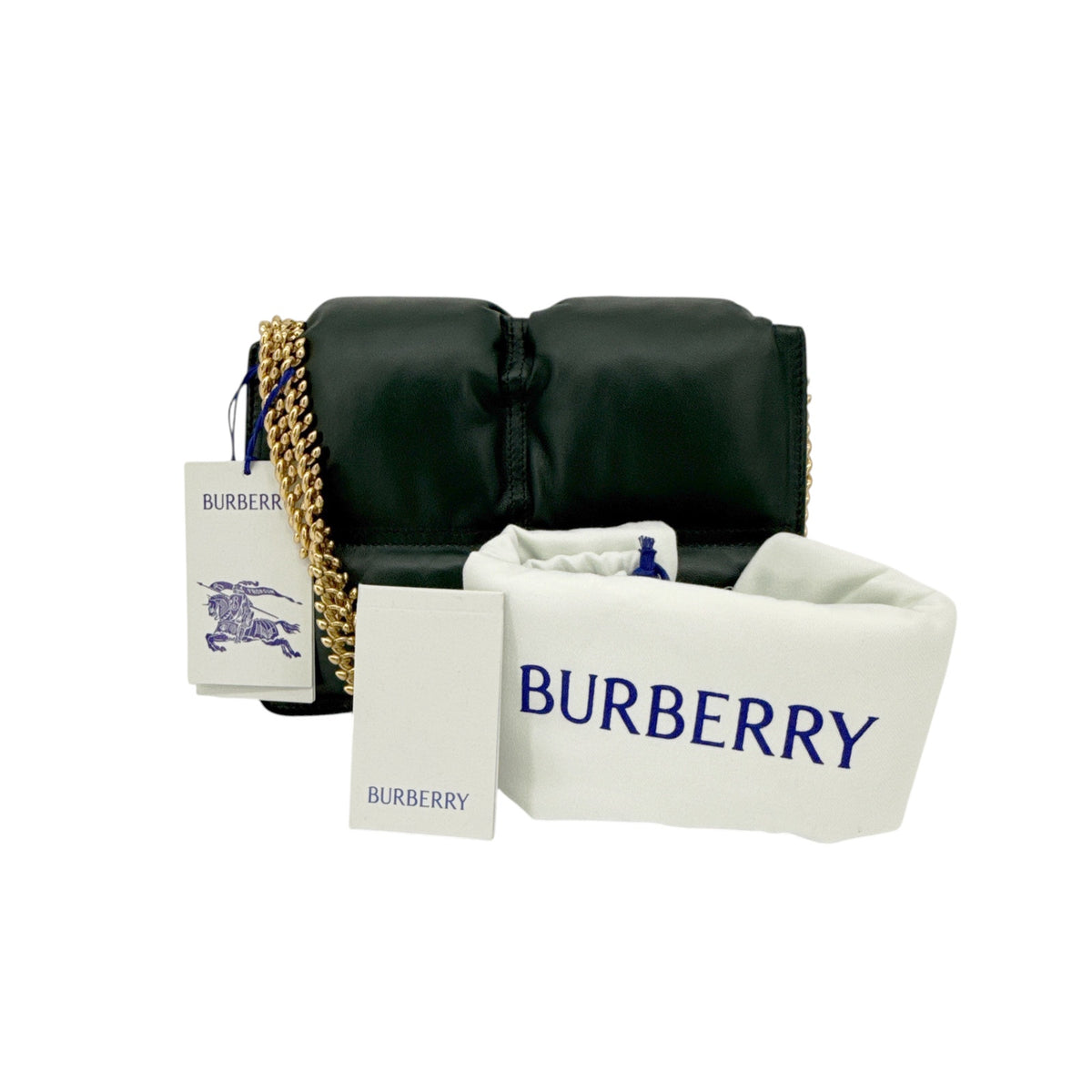 BURBERRY Snip Chain Bag Puffy Nappa Leather in Vine