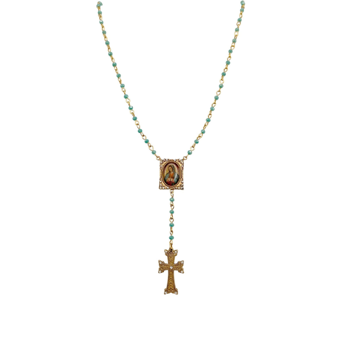 VSA Retablo Guadalupe Rosary Necklace