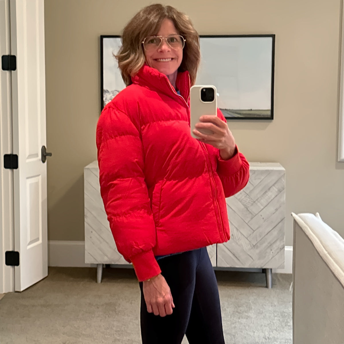 LOVERS+FRIENDS Jillian Puffer Jacket in Red XS