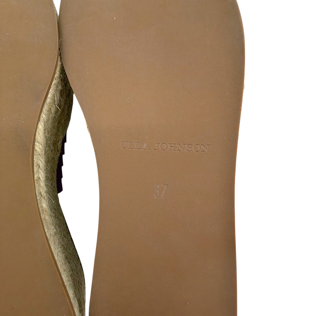 ULLA JOHNSON Valencia Twisted Contrast Flatform Espadrilles In Bitter Chocolate 37