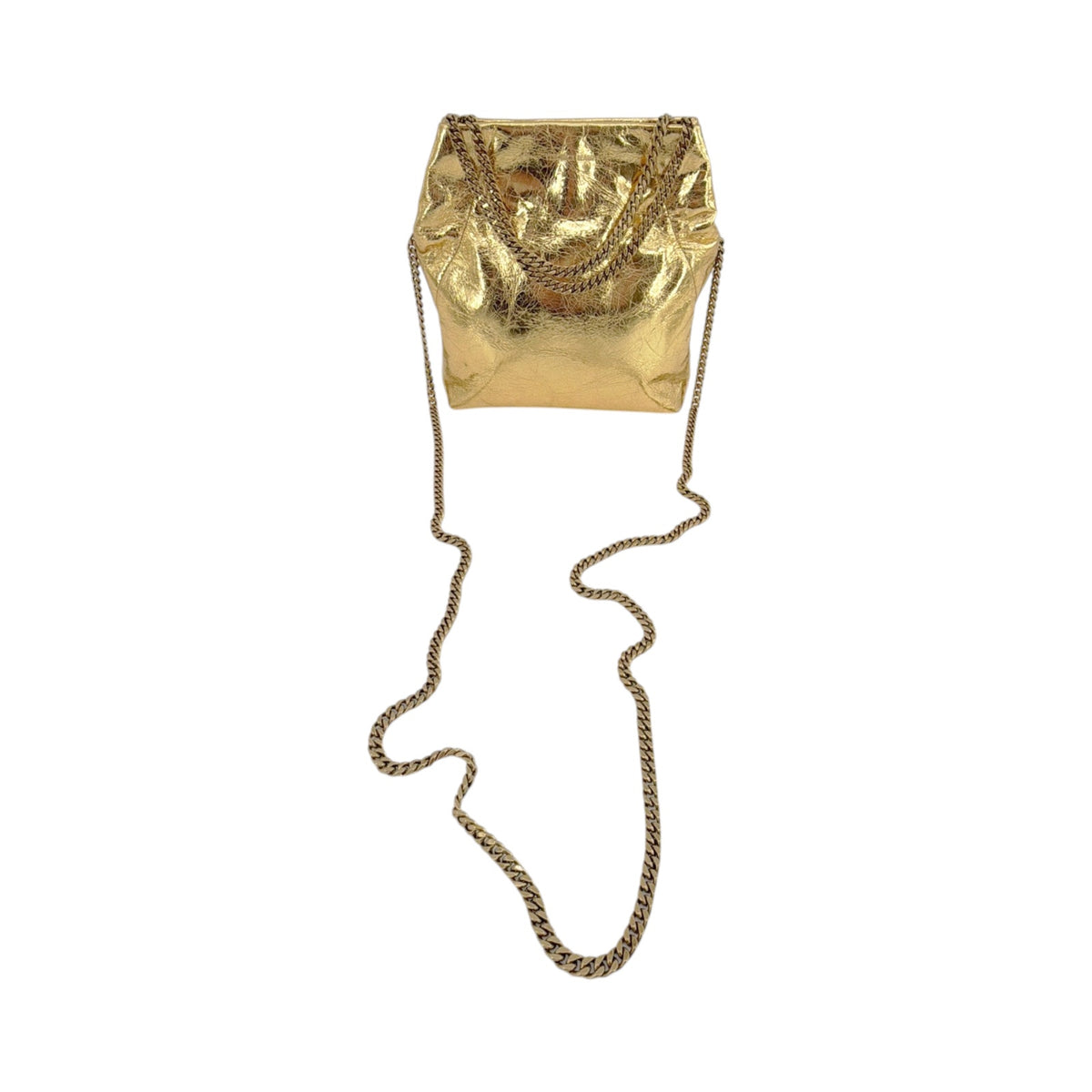 VERONICA BEARD Small Slouch Leather Shoulder Bag in Gold