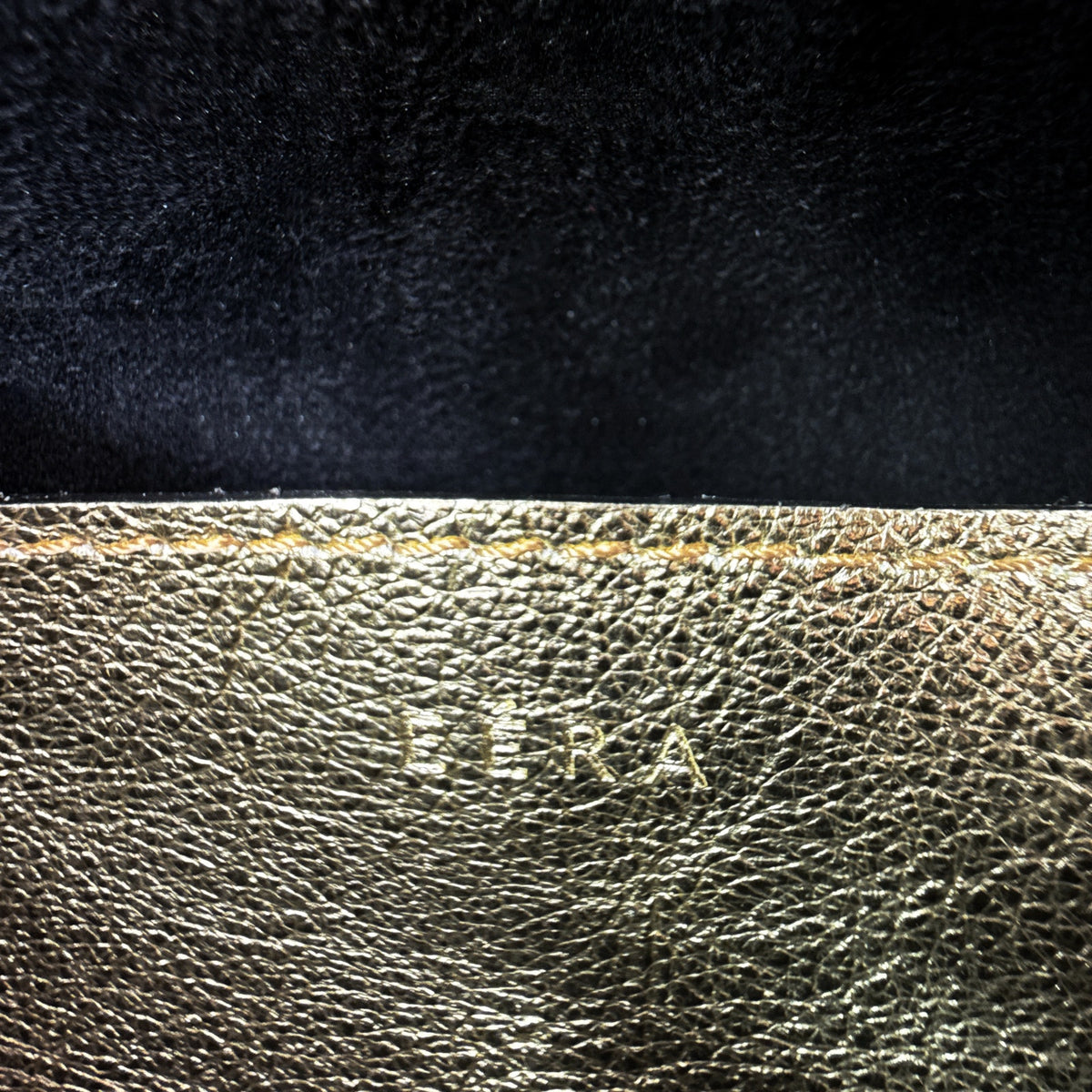 EERA Metallic Moon Bag in Laminated Gold
