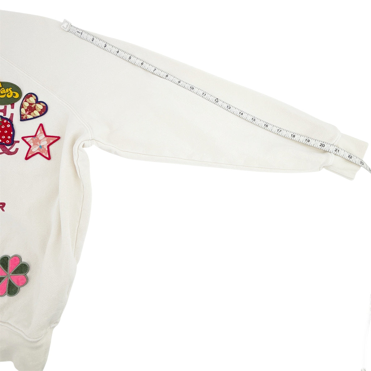 La DOUBLEJ x MOTHER The Biggie Concert Whisper White Patch It Up Sweatshirt S