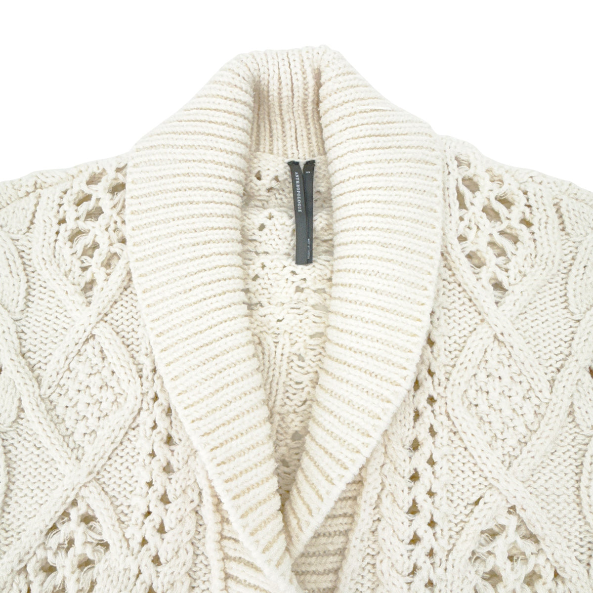 ANTHROPOLOGIE Balloon-Sleeve Twofer Cable-Knit Cardigan Sweater S